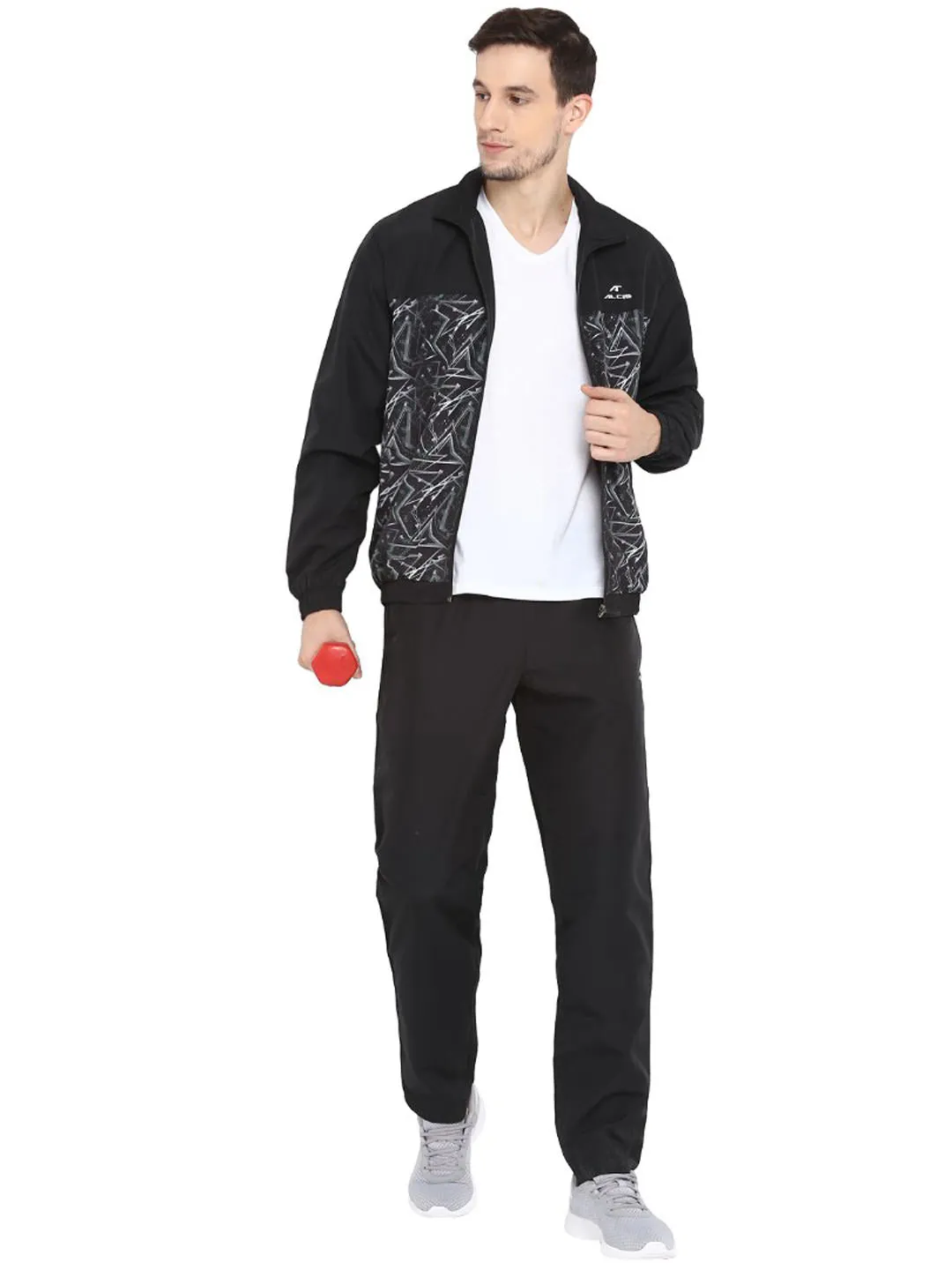 Alcis Men Black Printed Tracksuit