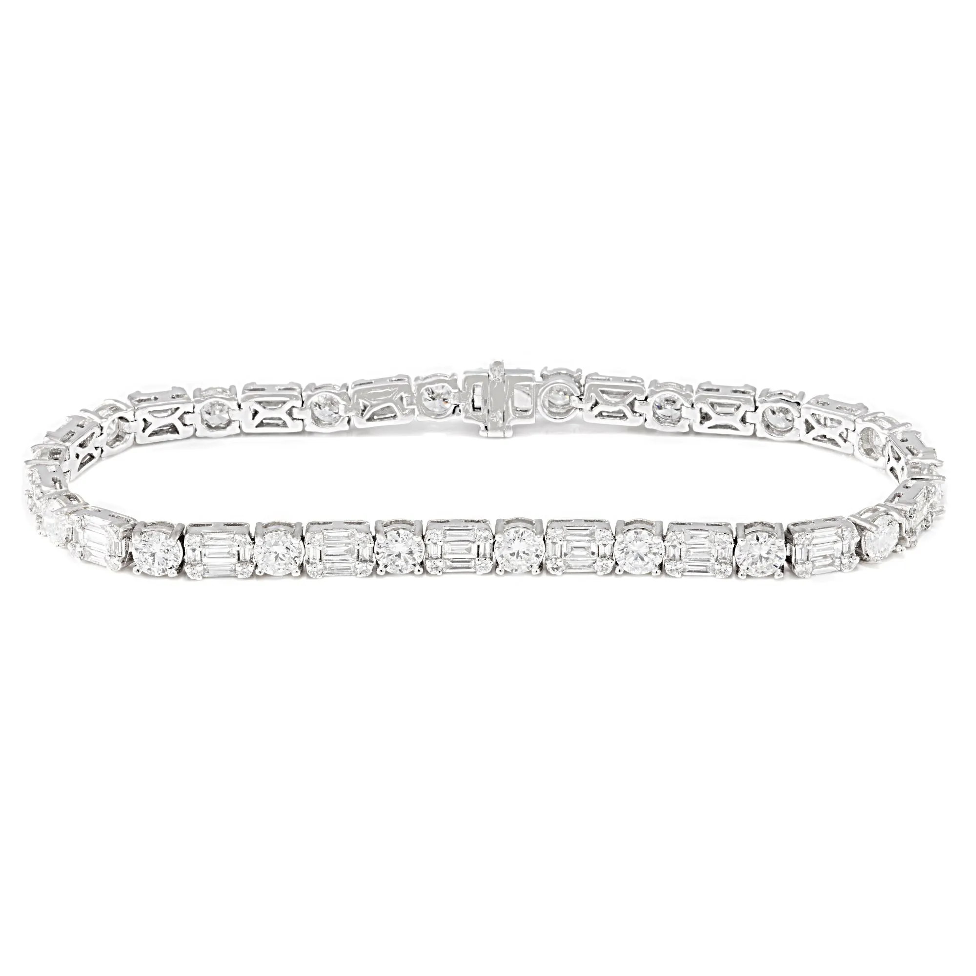 Alternating Round Mosaic Tennis Bracelet