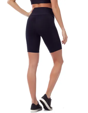 Black High Waisted Biker Shorts With Pockets