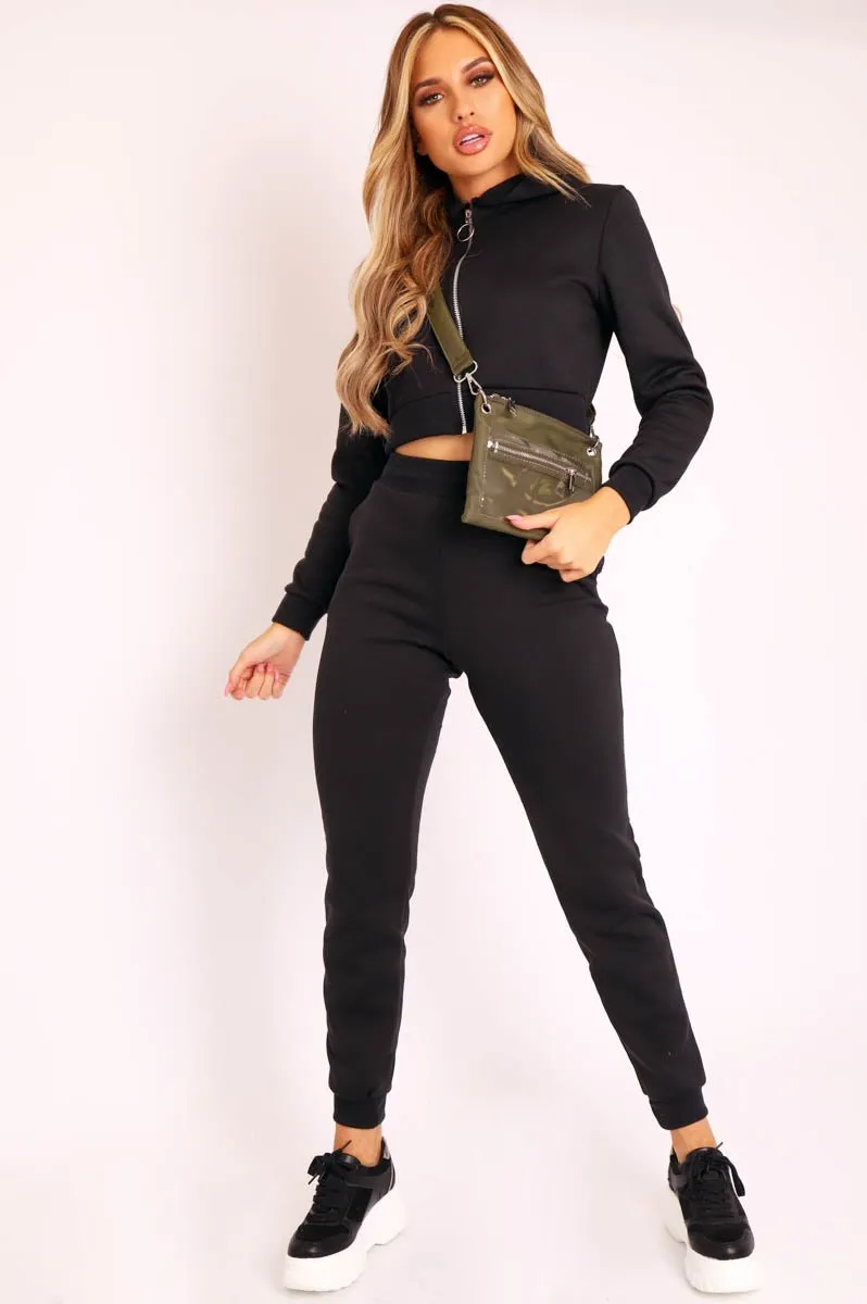 Black Hoodie and Joggers Loungewear Co-ord Set - Bluebell