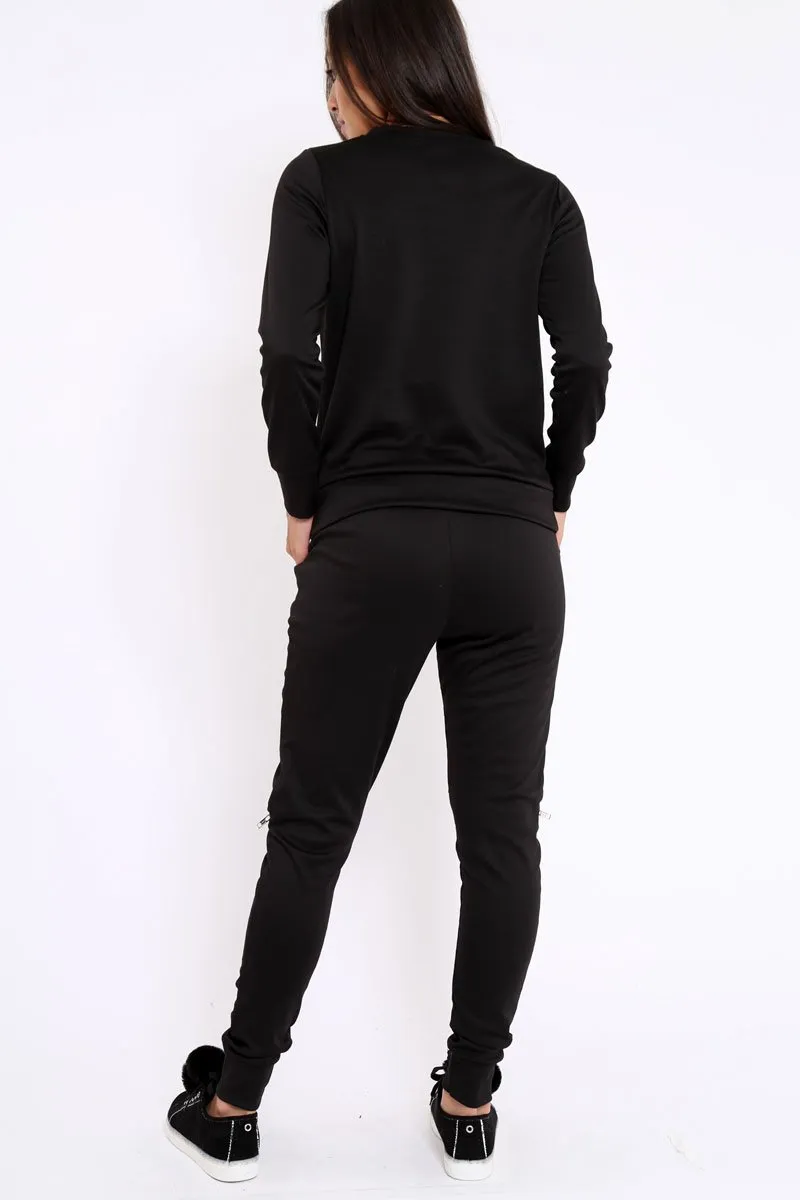 Black Zip Loungewear Set - Kelly