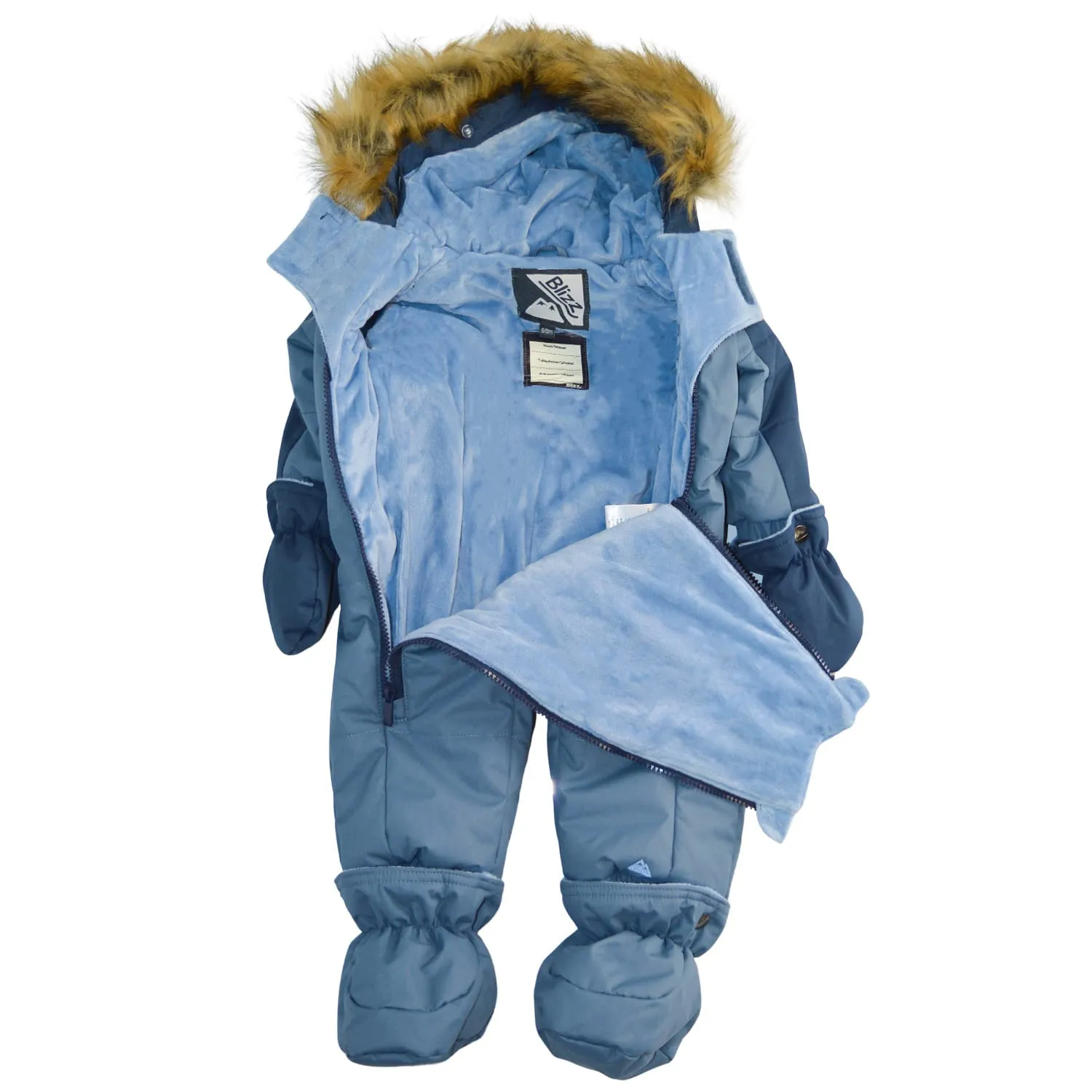 Blizz Baby Boys Blue Snow Suit - 1 piece - (6m to 24m) - 24WBLI3423