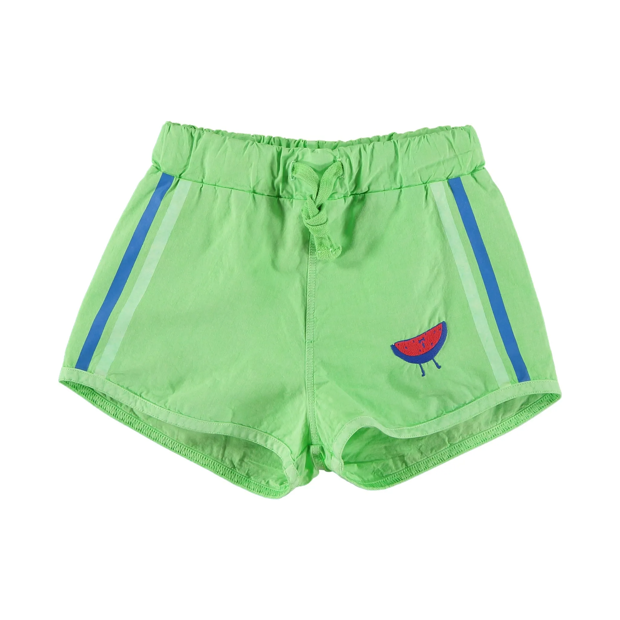 BONMOT GREEN STRIPE SWIM SHORTS