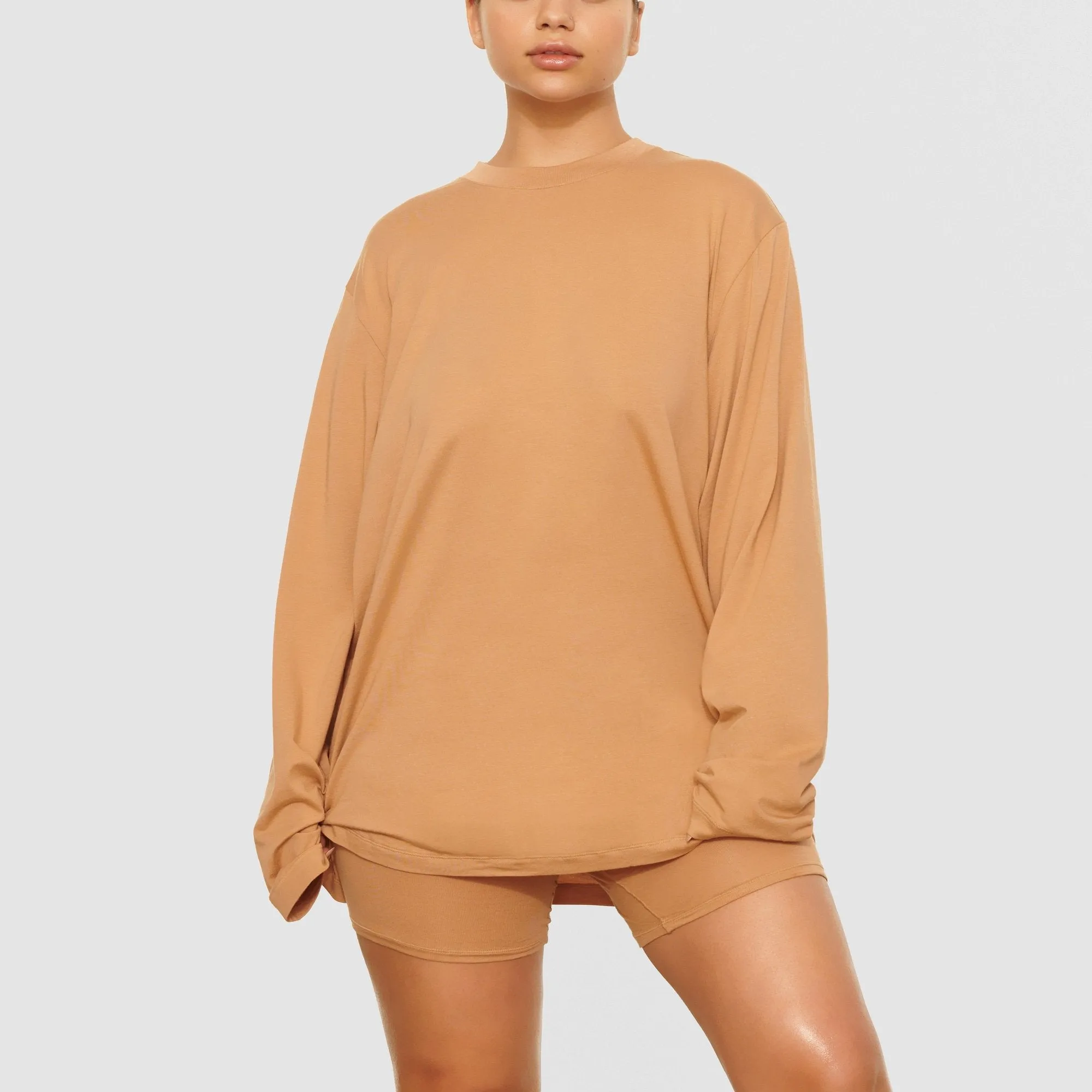 BOYFRIEND LONG SLEEVE T-SHIRT | OCHRE