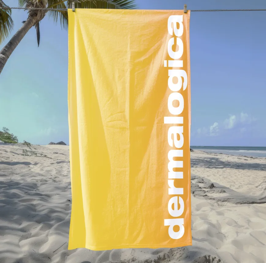 branded dermalogica beach towel