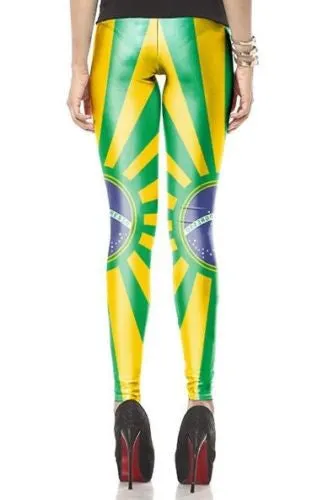 Brazil Flag Legging Rays