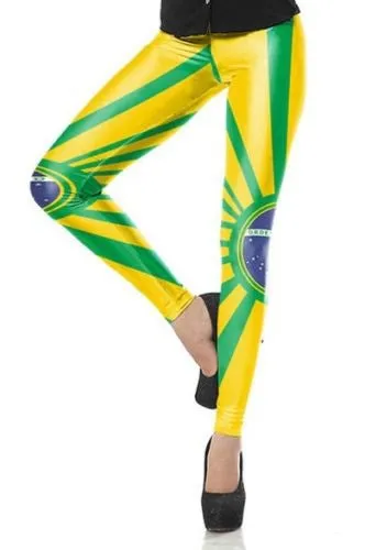 Brazil Flag Legging Rays