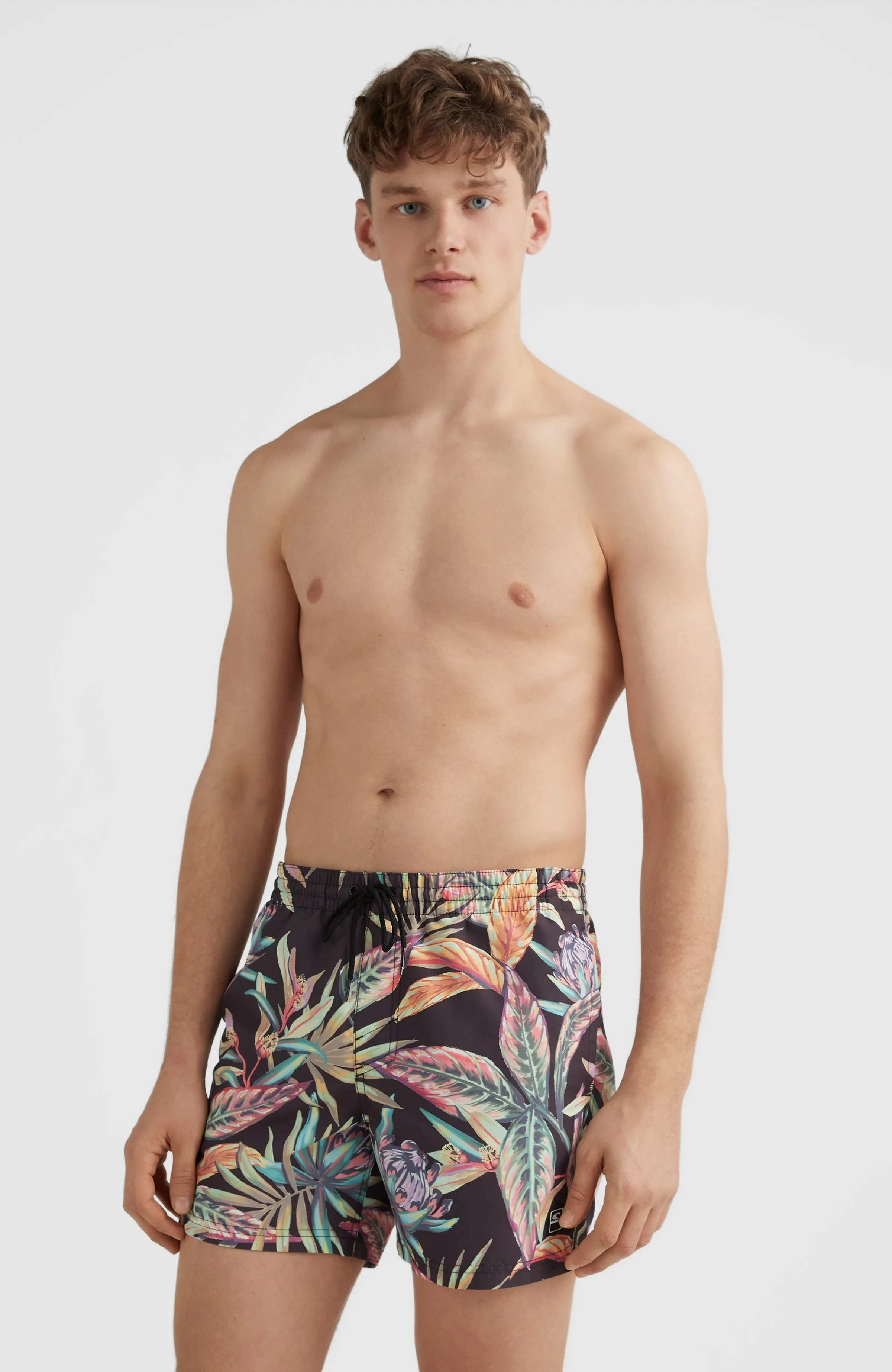 Cali Print 15'' Swim Shorts | Black Tropical Flower