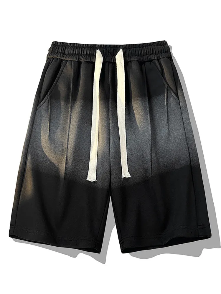 Casual Contrast Color Drawstring Shorts