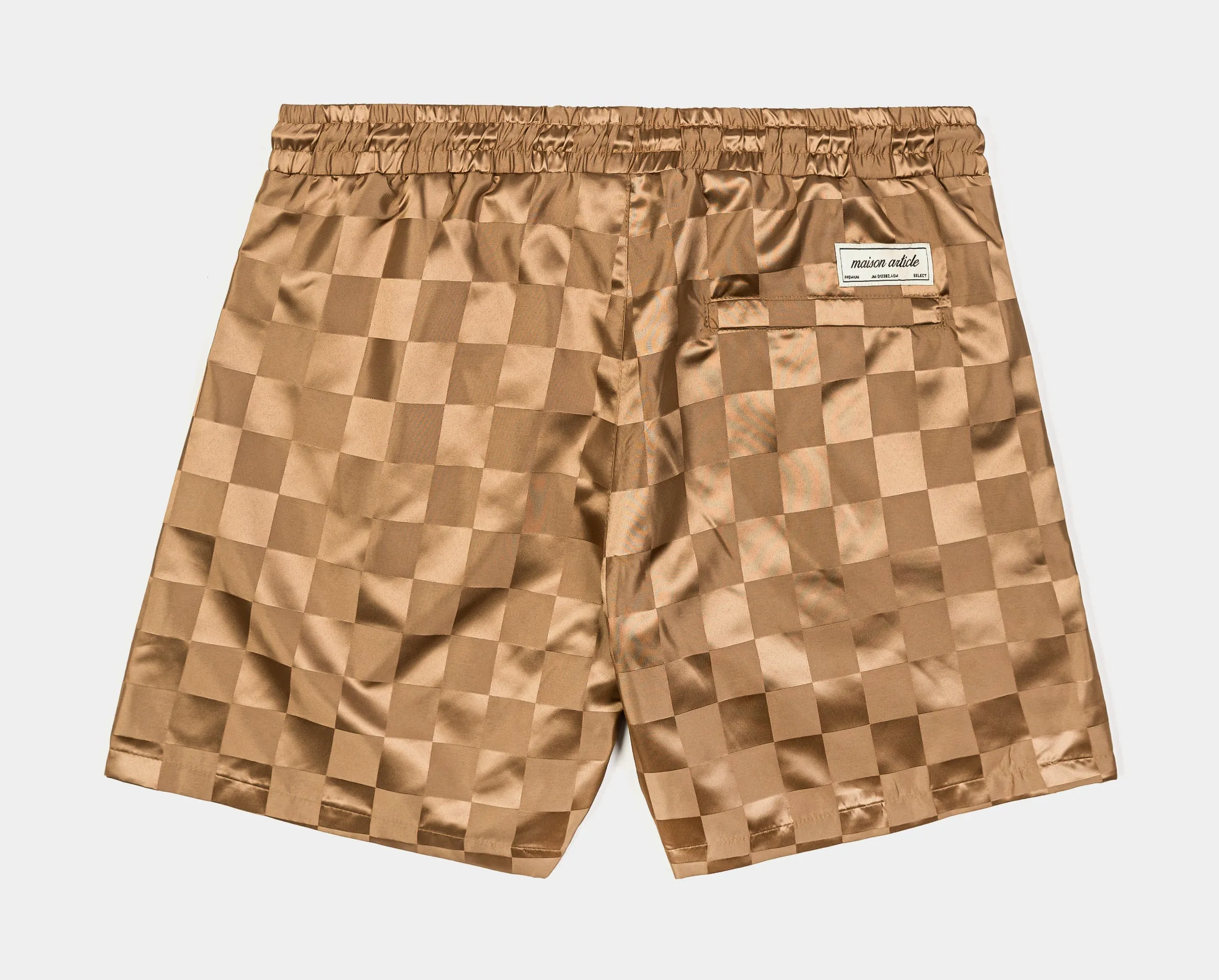 Checkered Basketball Mens Shorts (Brown)