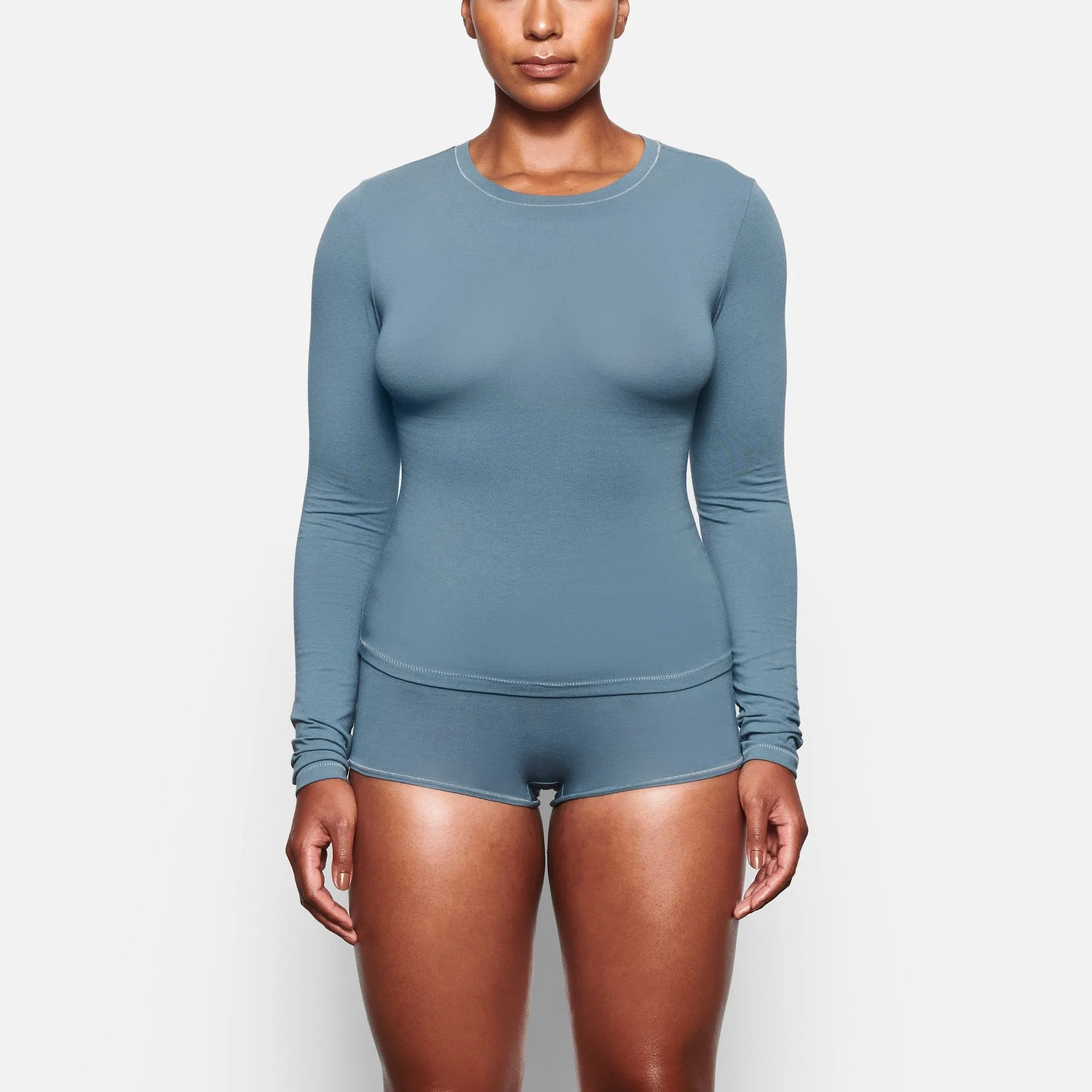 COTTON JERSEY LONG SLEEVE T-SHIRT | KYANITE