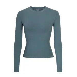 COTTON JERSEY LONG SLEEVE T-SHIRT | KYANITE