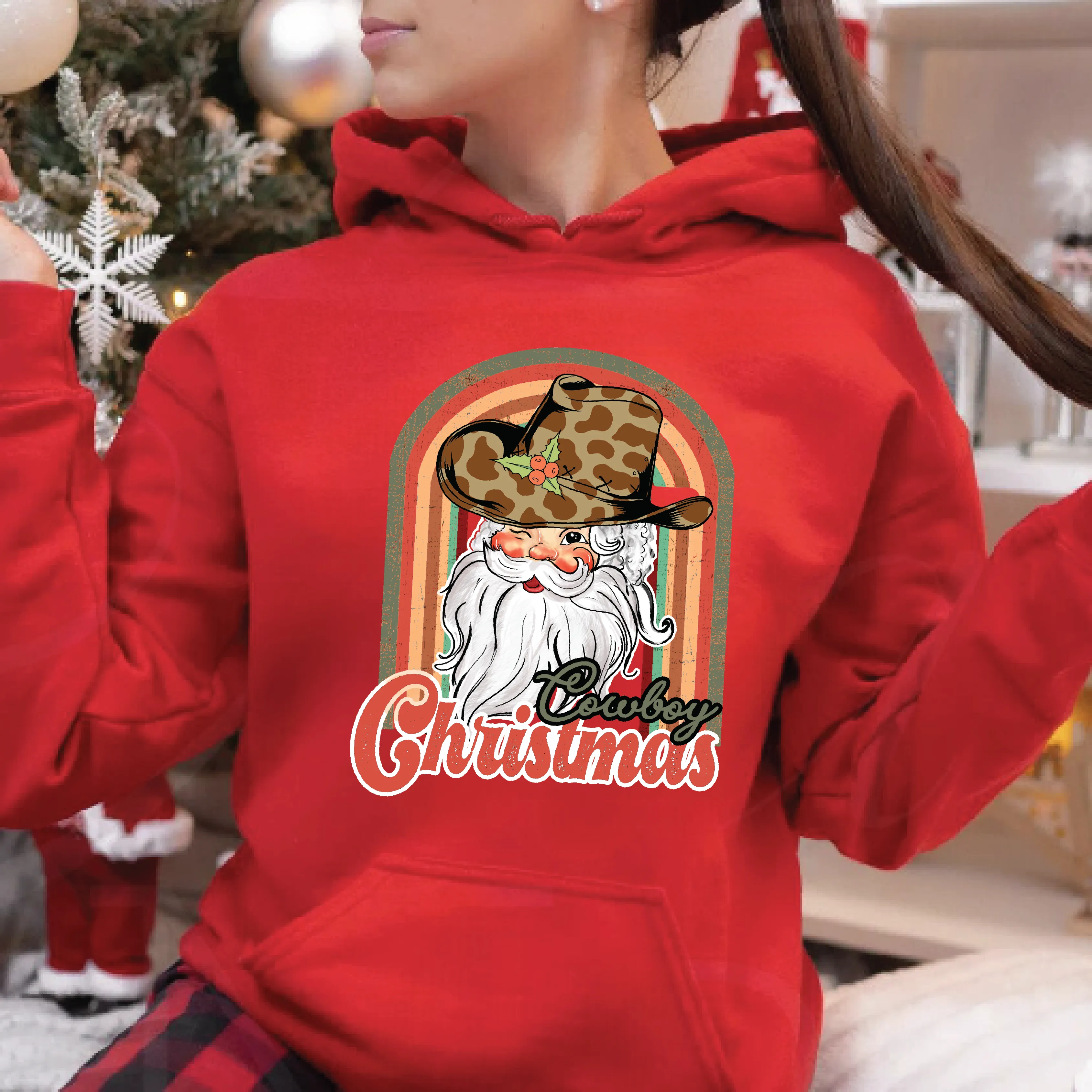 Cowboy Santa Christmas Sweatshirts