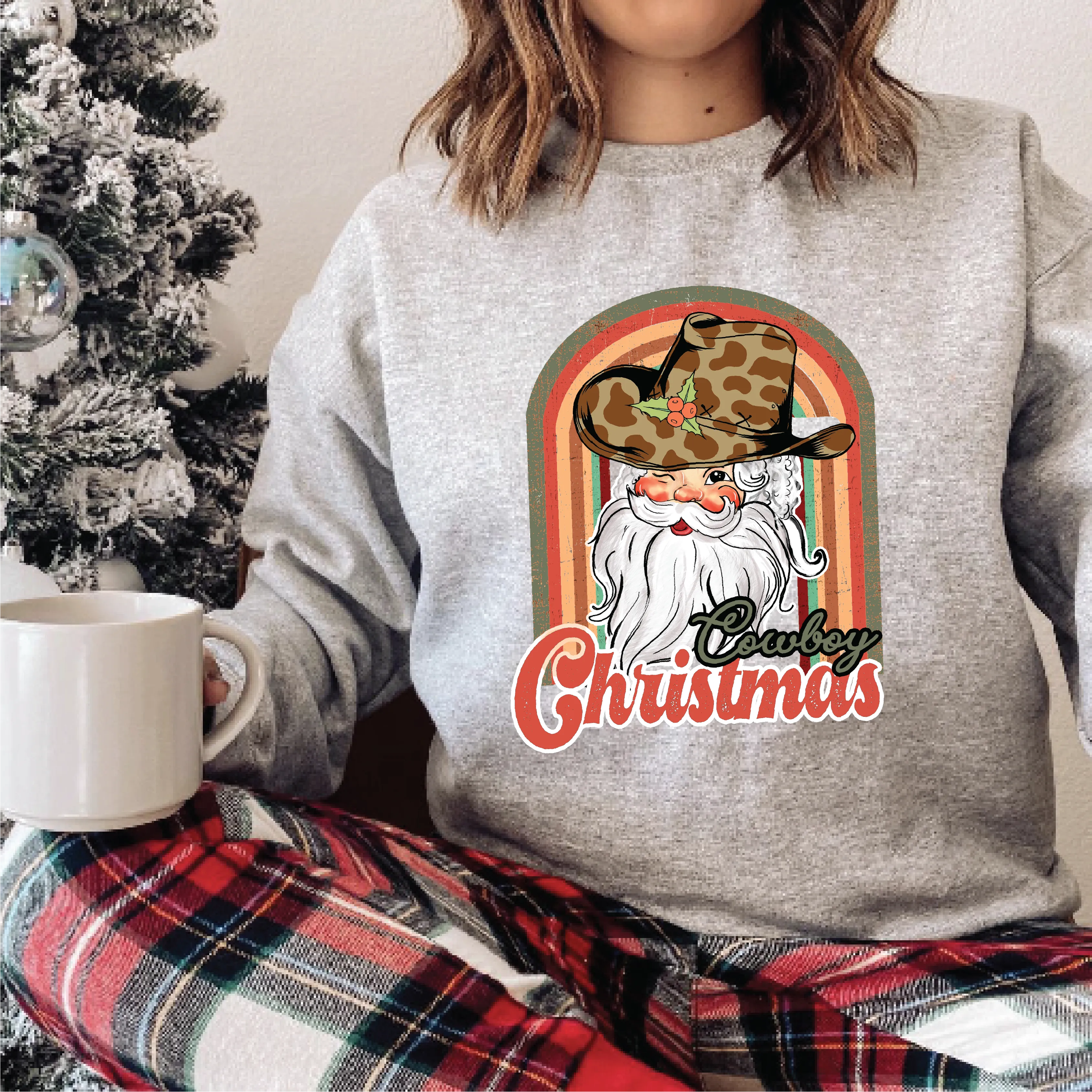 Cowboy Santa Christmas Sweatshirts