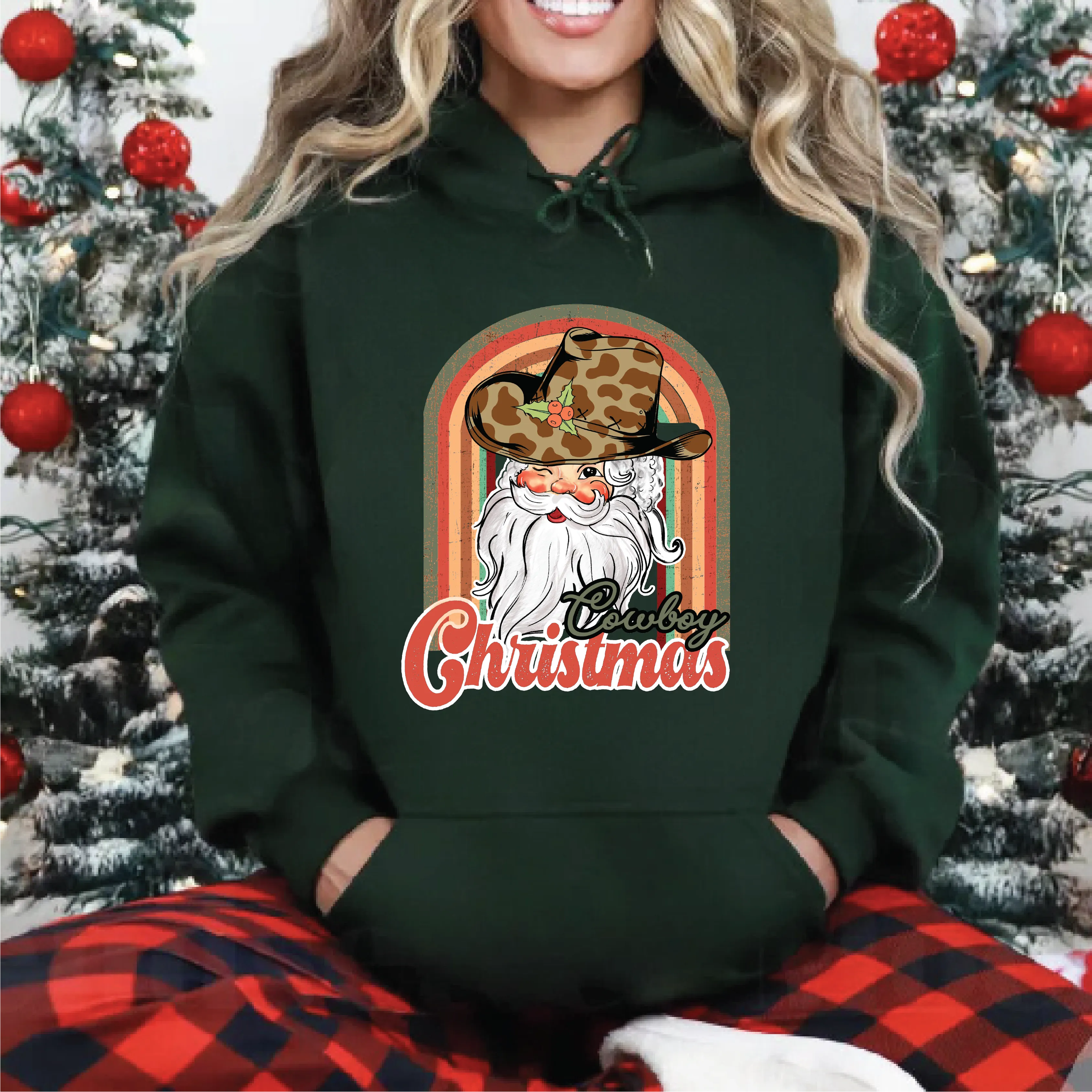 Cowboy Santa Christmas Sweatshirts