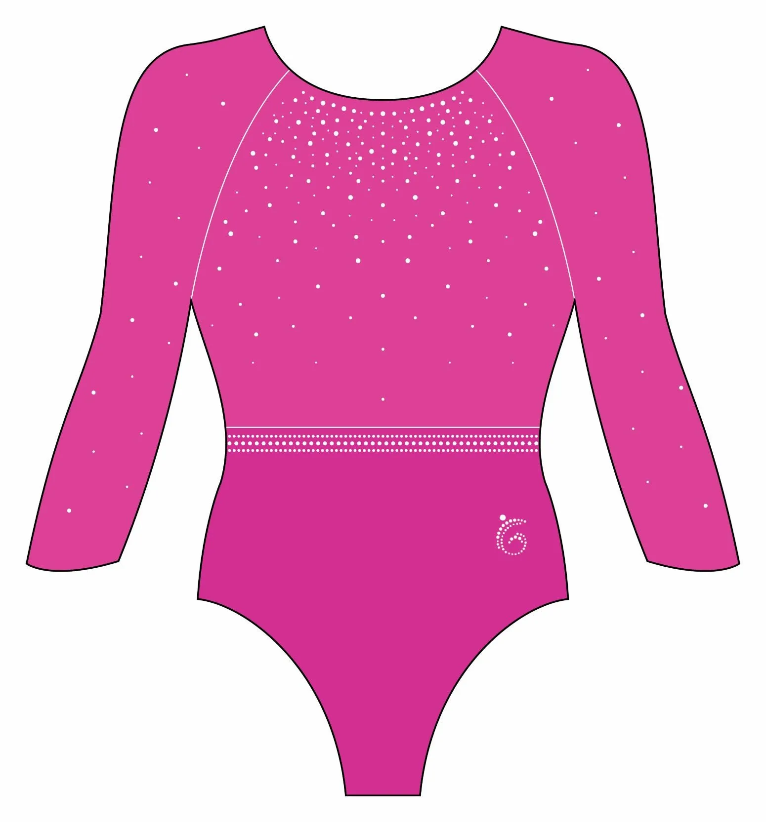 Custom Quick Ship Tonal Sparkle Leotard Long Sleeve