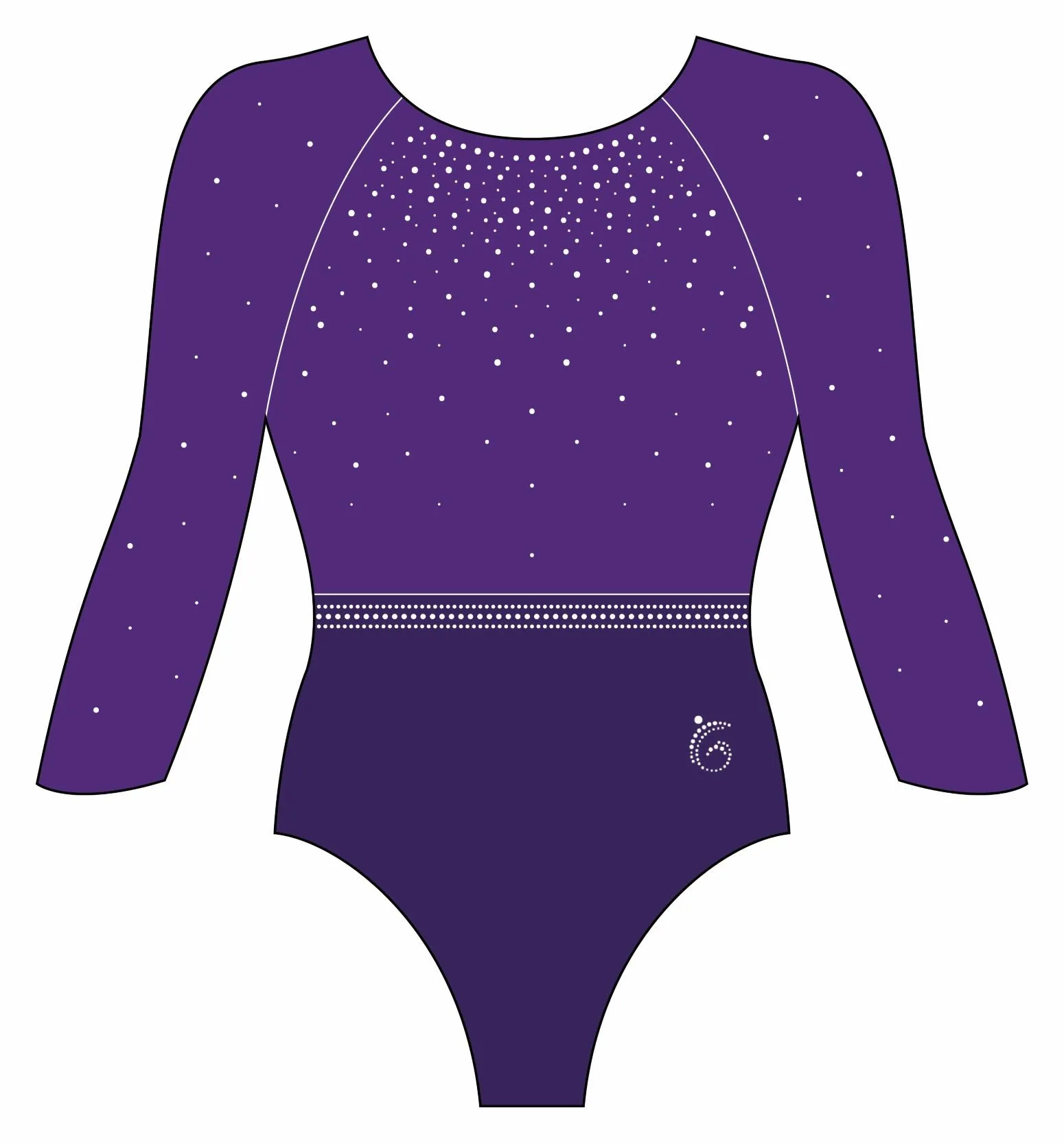 Custom Quick Ship Tonal Sparkle Leotard Long Sleeve