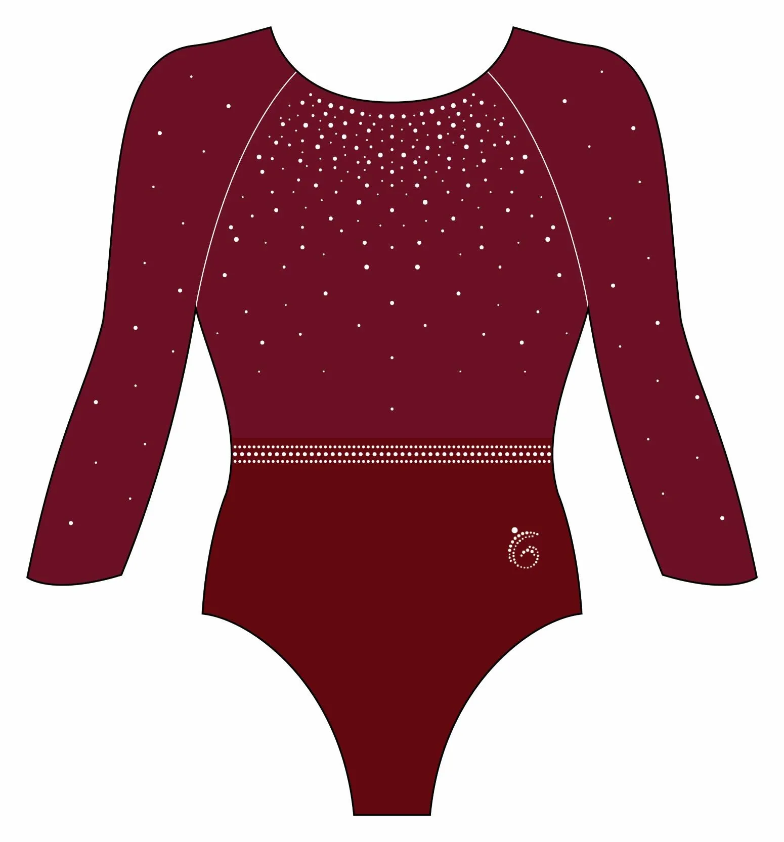 Custom Quick Ship Tonal Sparkle Leotard Long Sleeve