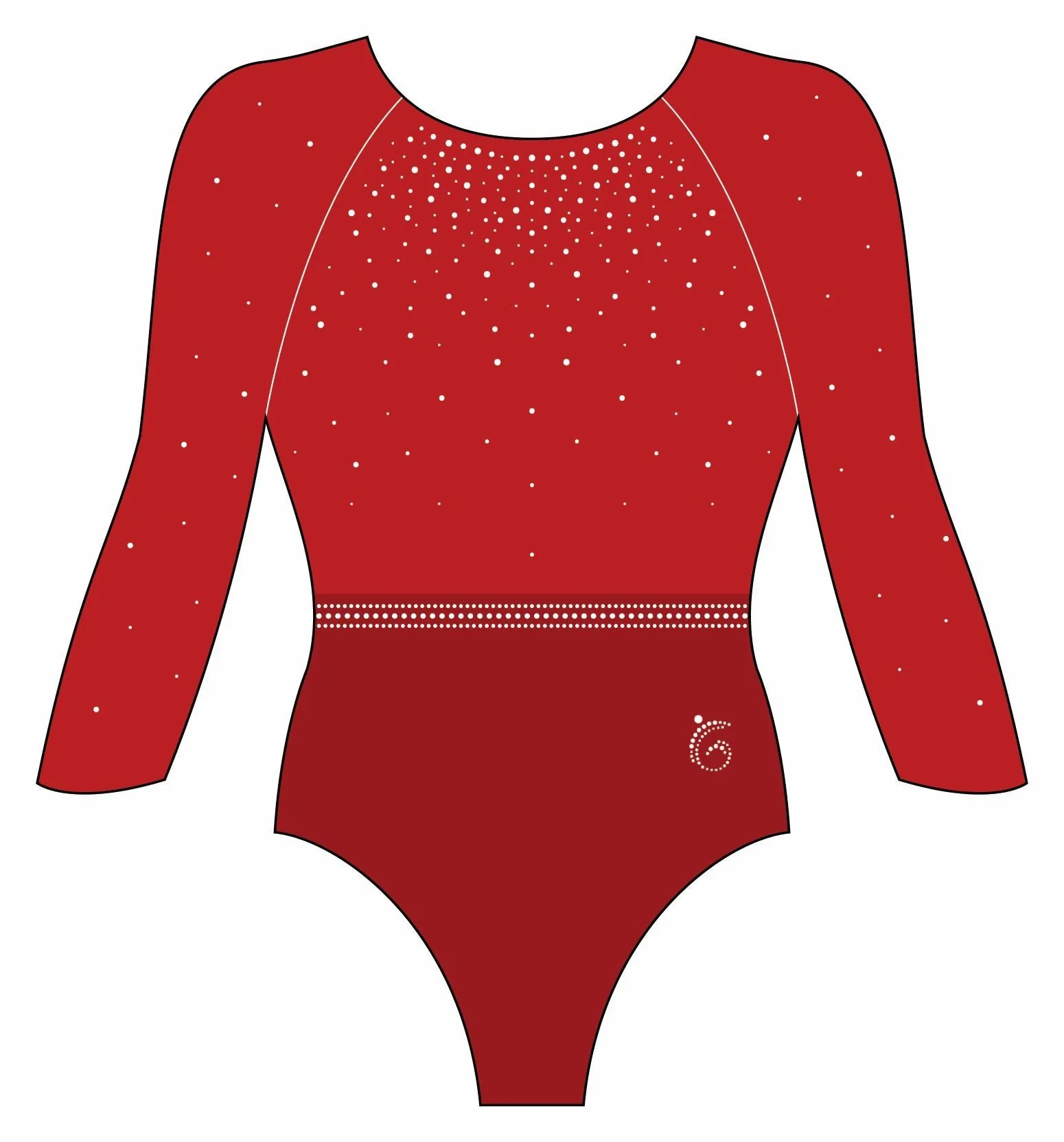 Custom Quick Ship Tonal Sparkle Leotard Long Sleeve