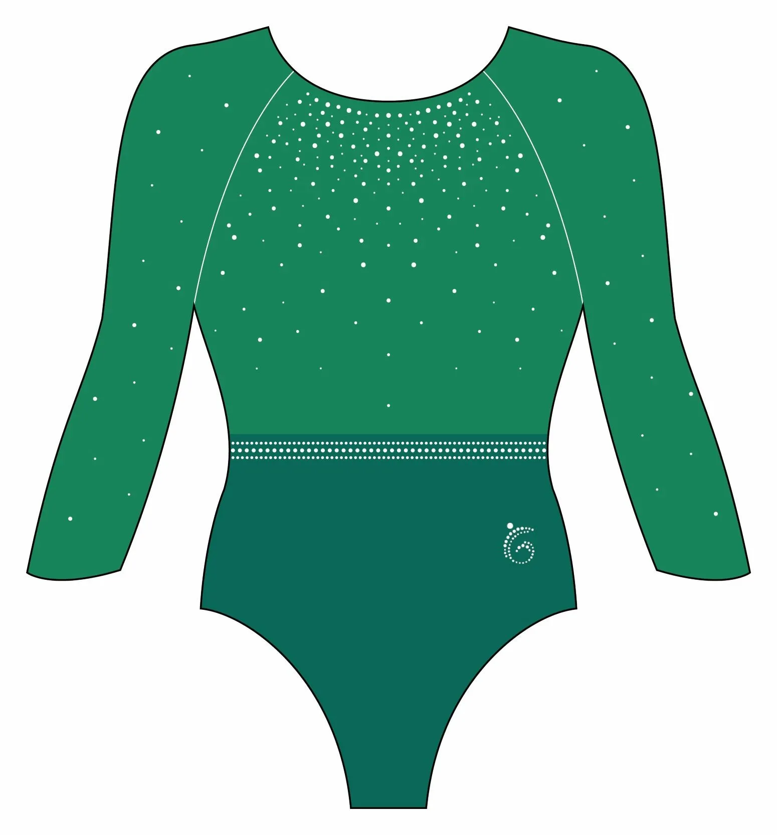 Custom Quick Ship Tonal Sparkle Leotard Long Sleeve