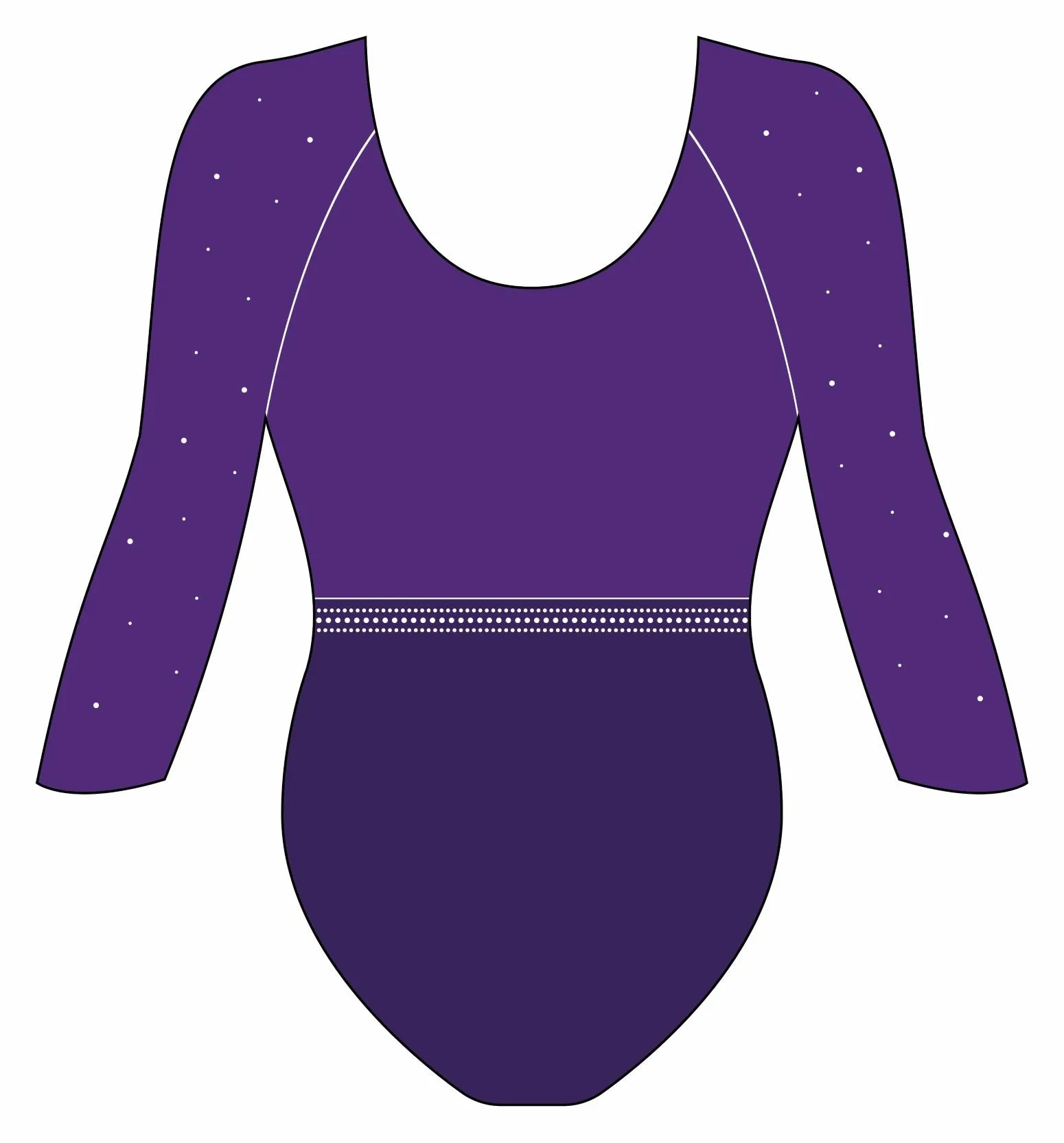 Custom Quick Ship Tonal Sparkle Leotard Long Sleeve