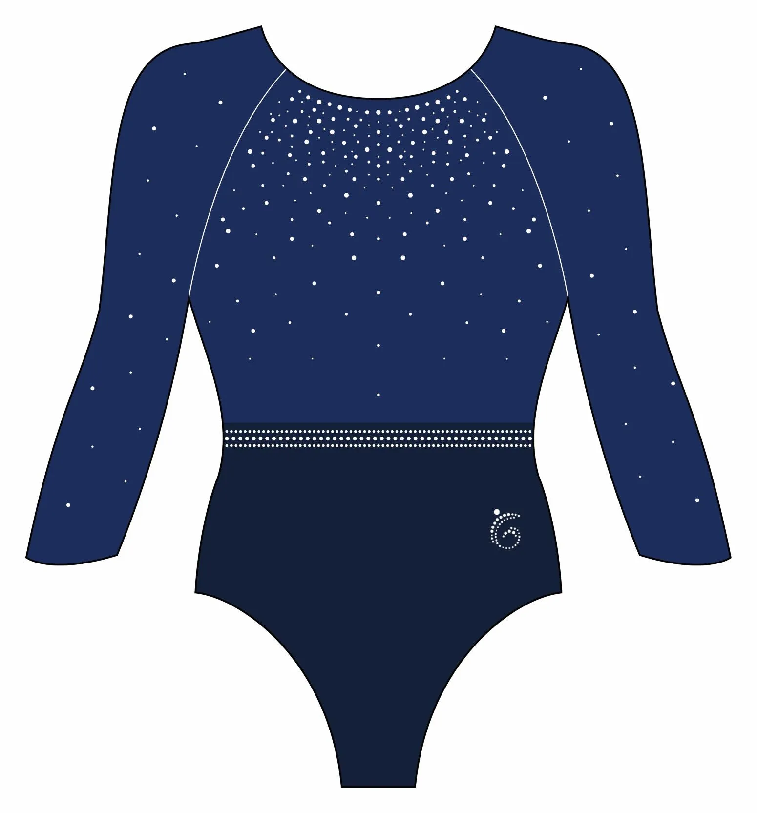 Custom Quick Ship Tonal Sparkle Leotard Long Sleeve