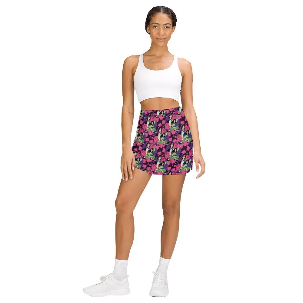 Disney Mulan Blooming Flowers Athletic A-Line Skirt With Pocket