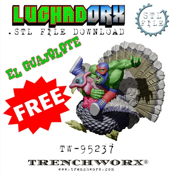 El Guajolote Orc Mutant Turkey Rider FREE .STL Download