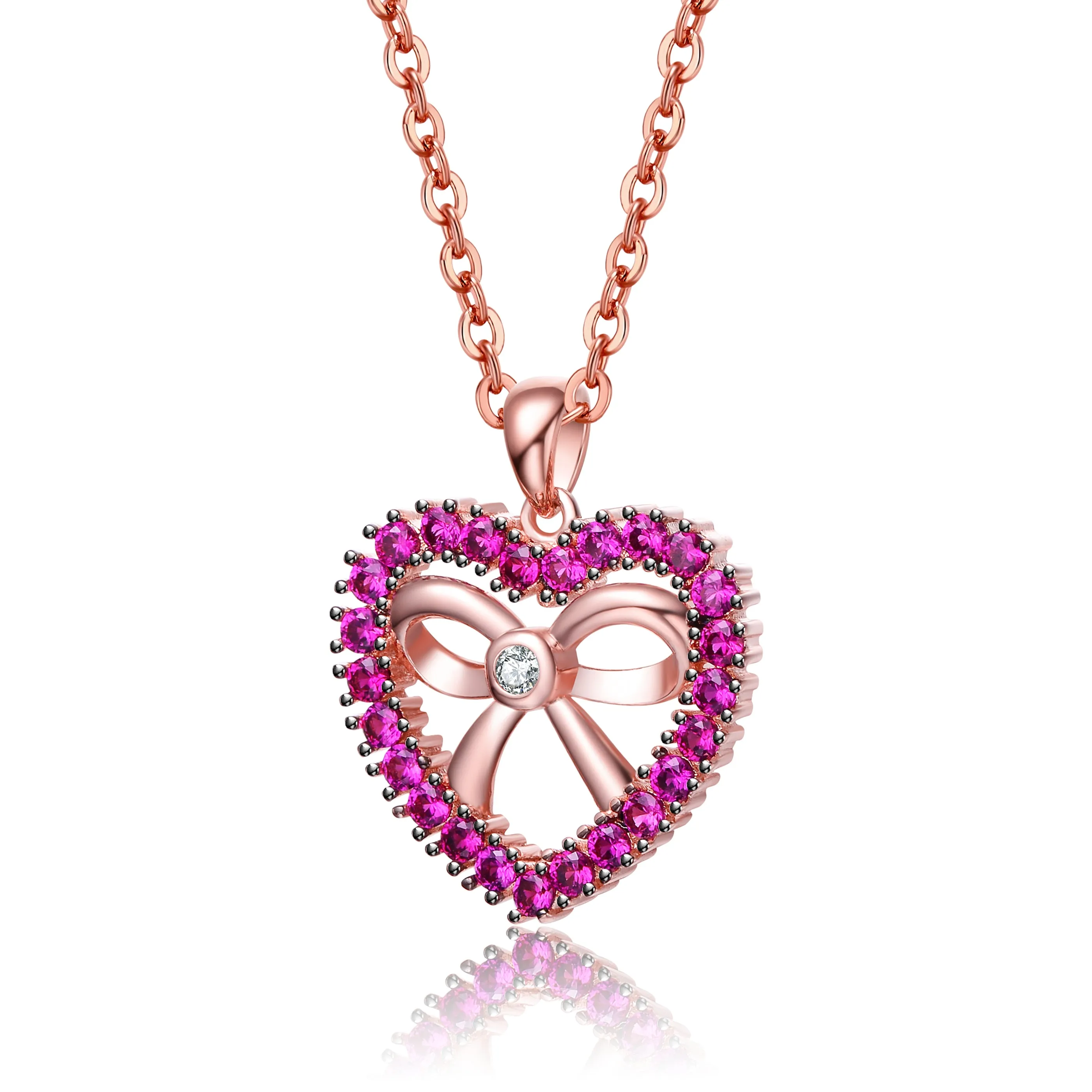 Emma Pink Cubic Zirconia Pendant Necklace