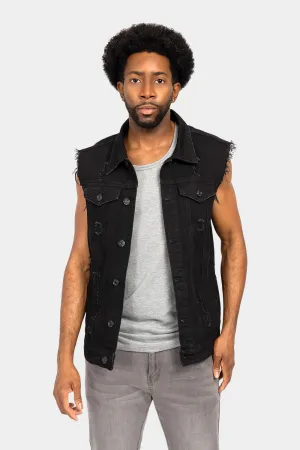 Essential Distressed Denim Vest