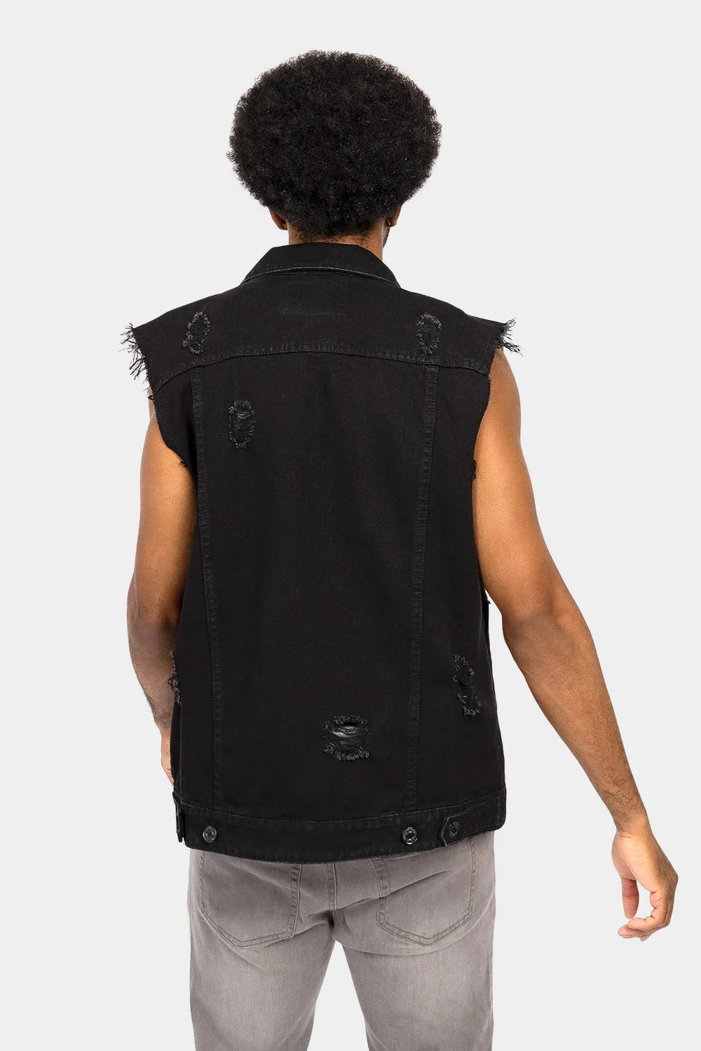 Essential Distressed Denim Vest