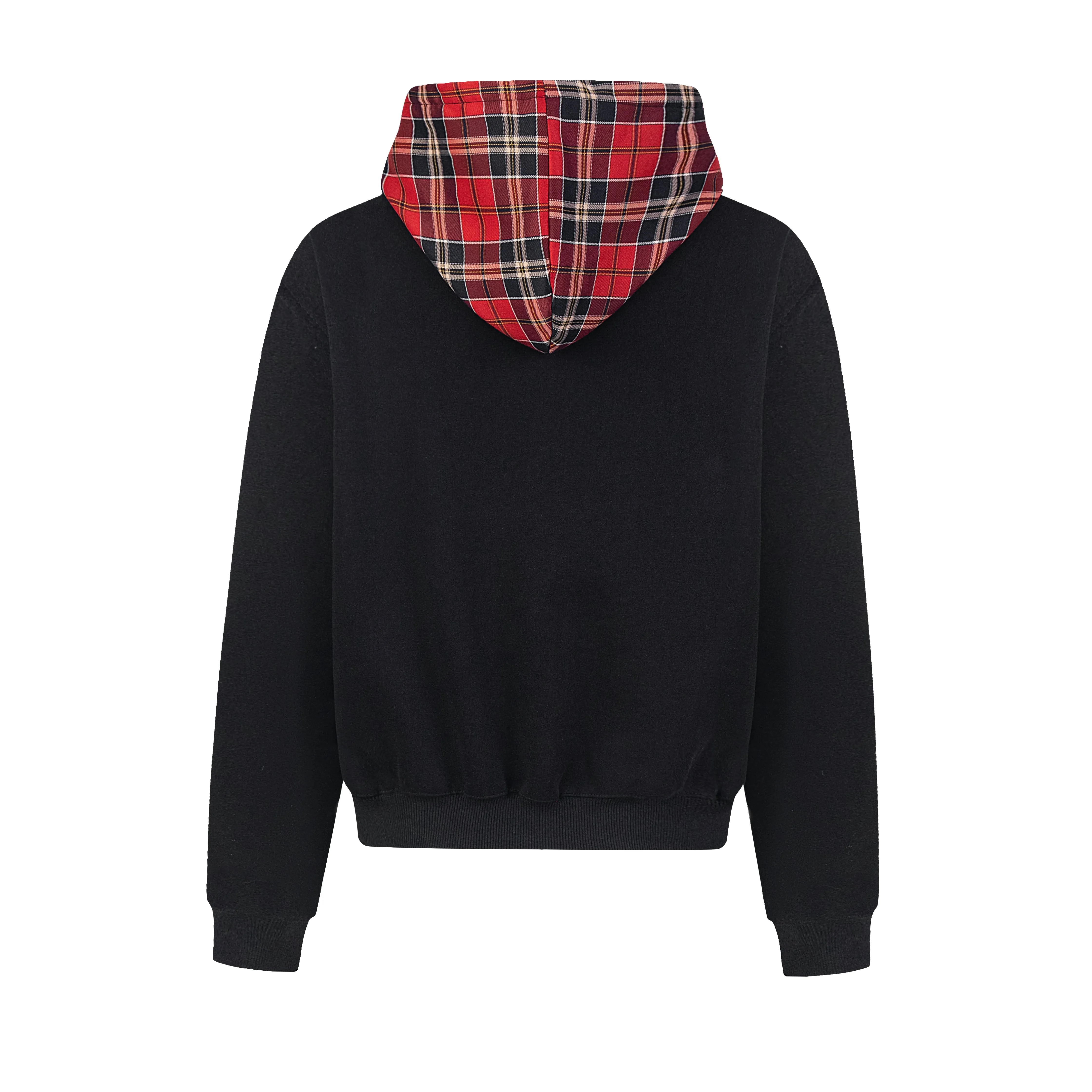 Faire Echo plaid panel cropped Hoodie