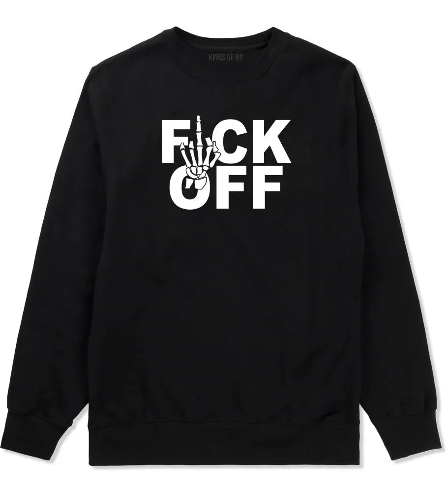 FCK OFF Skeleton Hand Boys Kids Crewneck Sweatshirt