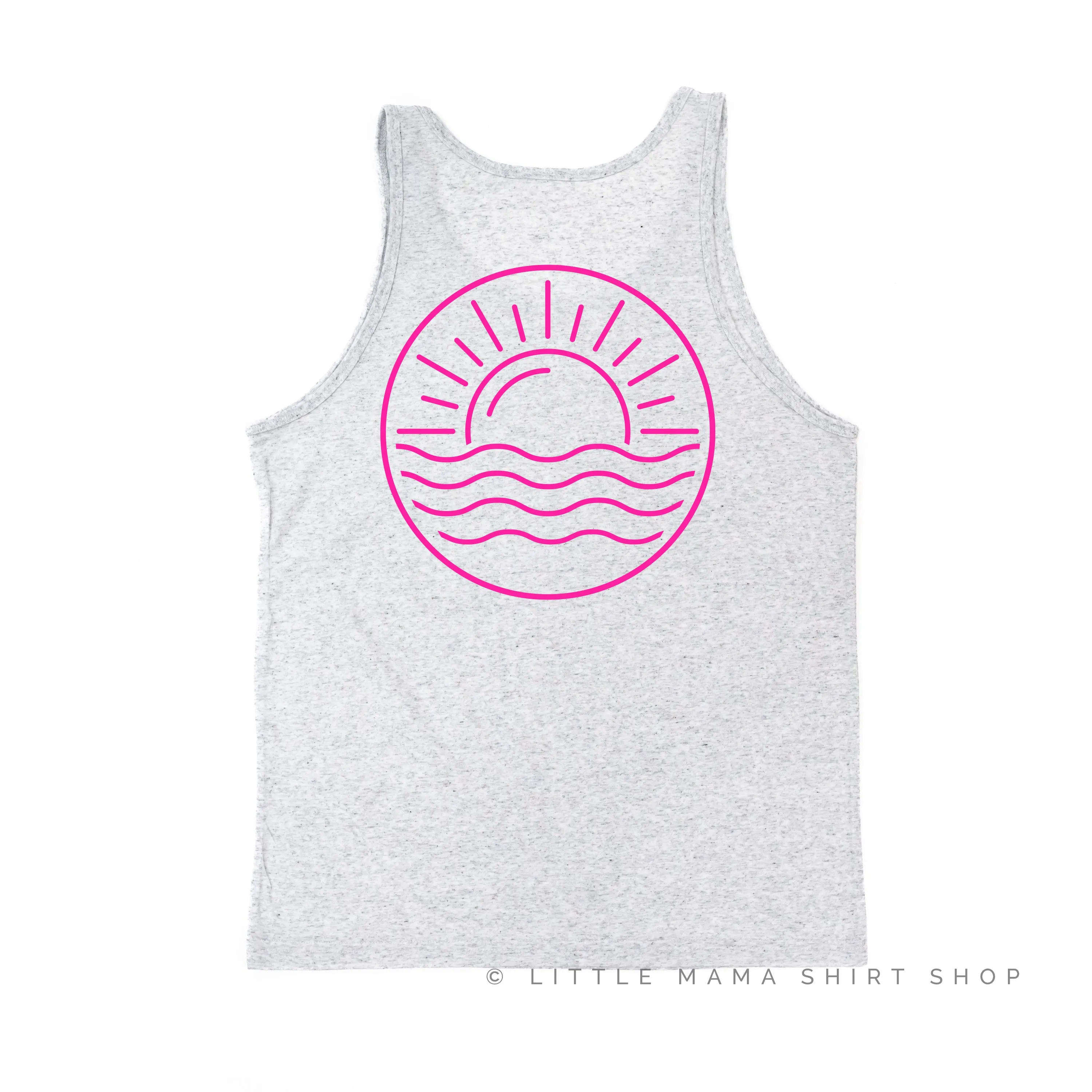 FEELING SALTY POCKET DESIGN FRONT / OCEAN SUNSET BACK - Unisex Jersey Tank