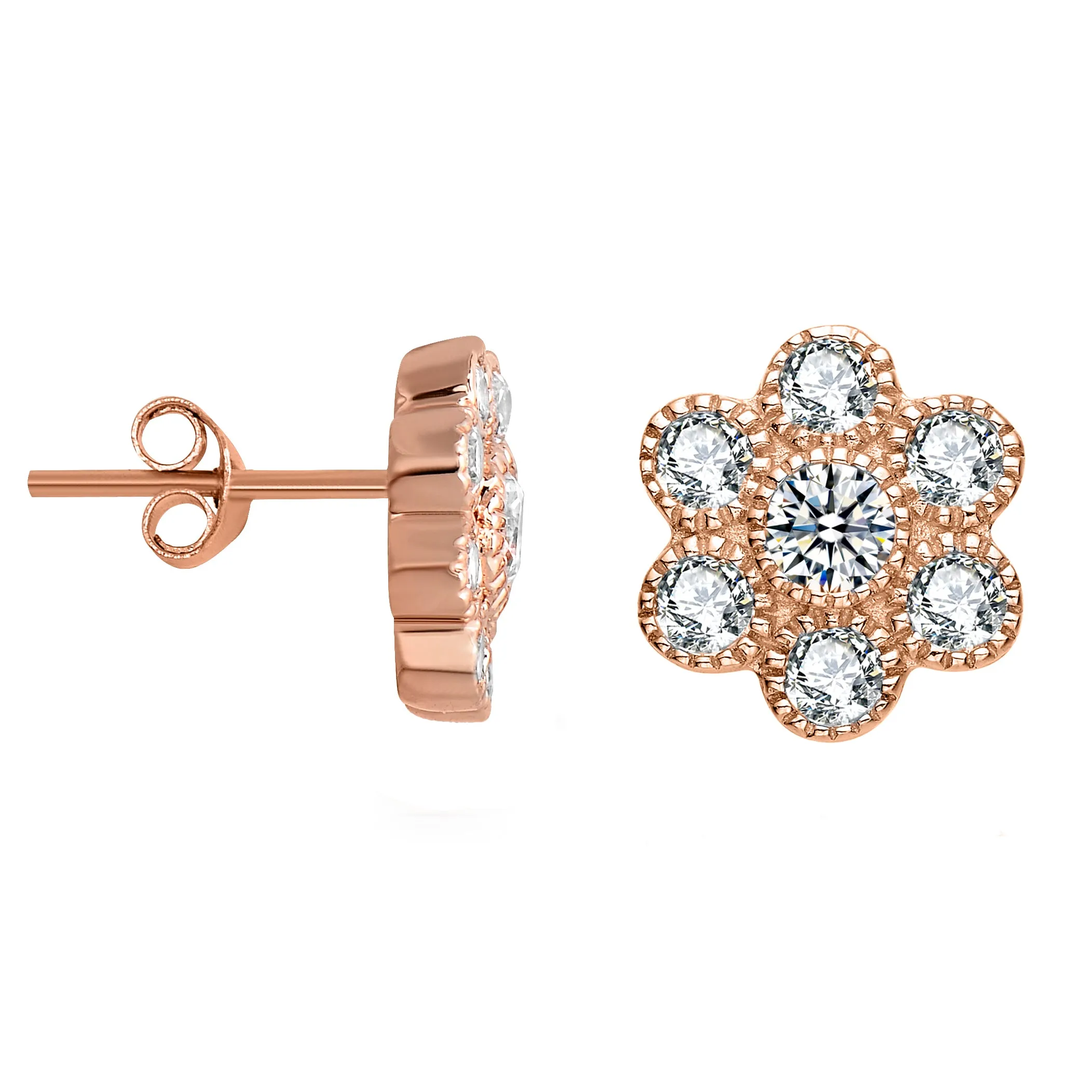 Fleur Shape Stud Earrings