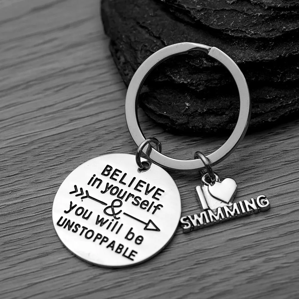 Girls Swim Keychain-  Believe In Yourself