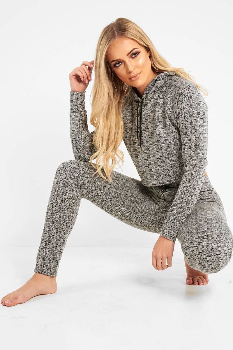 Grey Marl Hooded Loungewear Set - Olevia