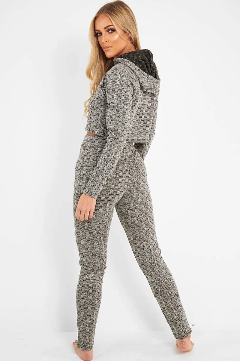 Grey Marl Hooded Loungewear Set - Olevia