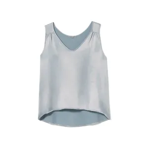 Jill V Neck Top - Morning Blue