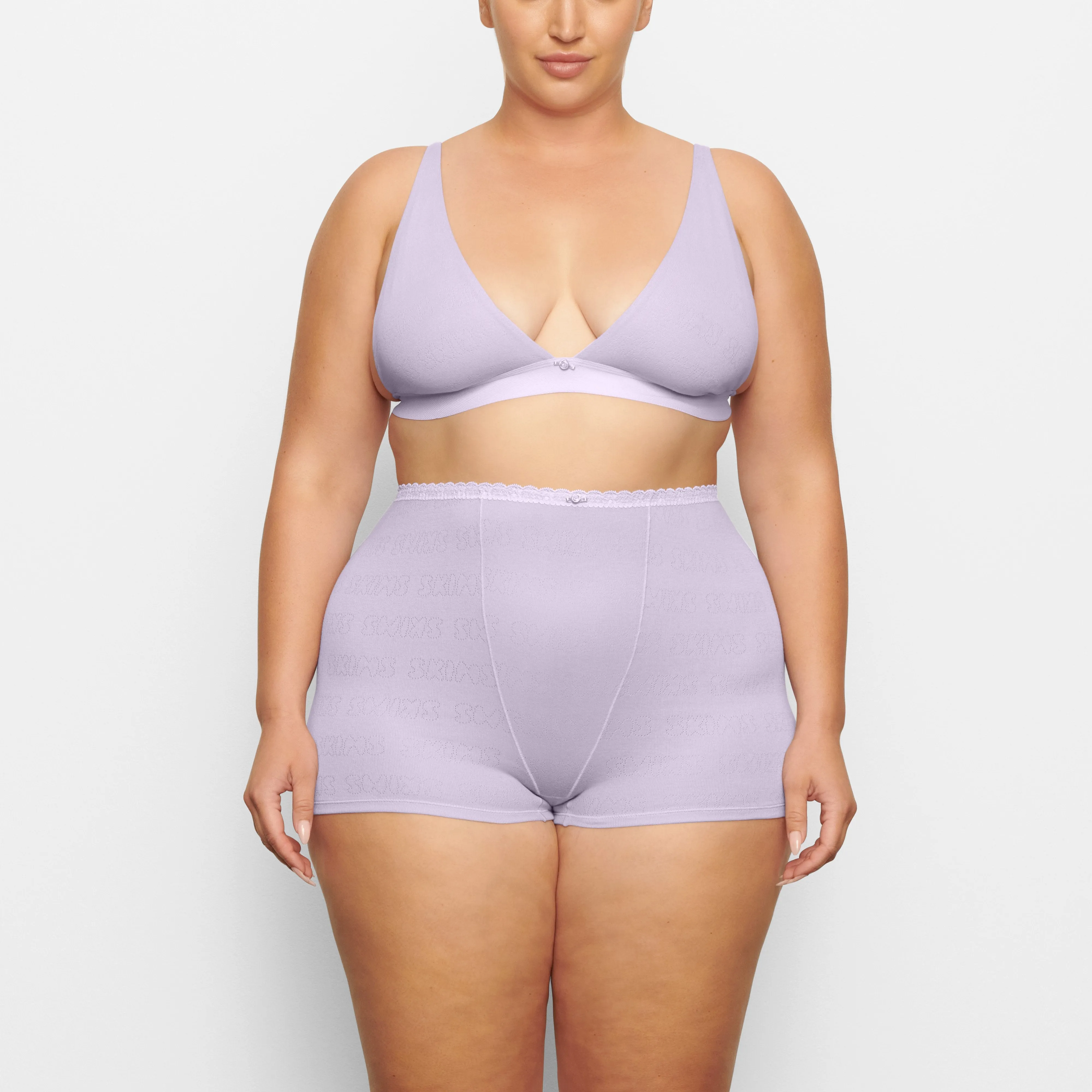 LACE POINTELLE HOT SHORT | LAVENDER