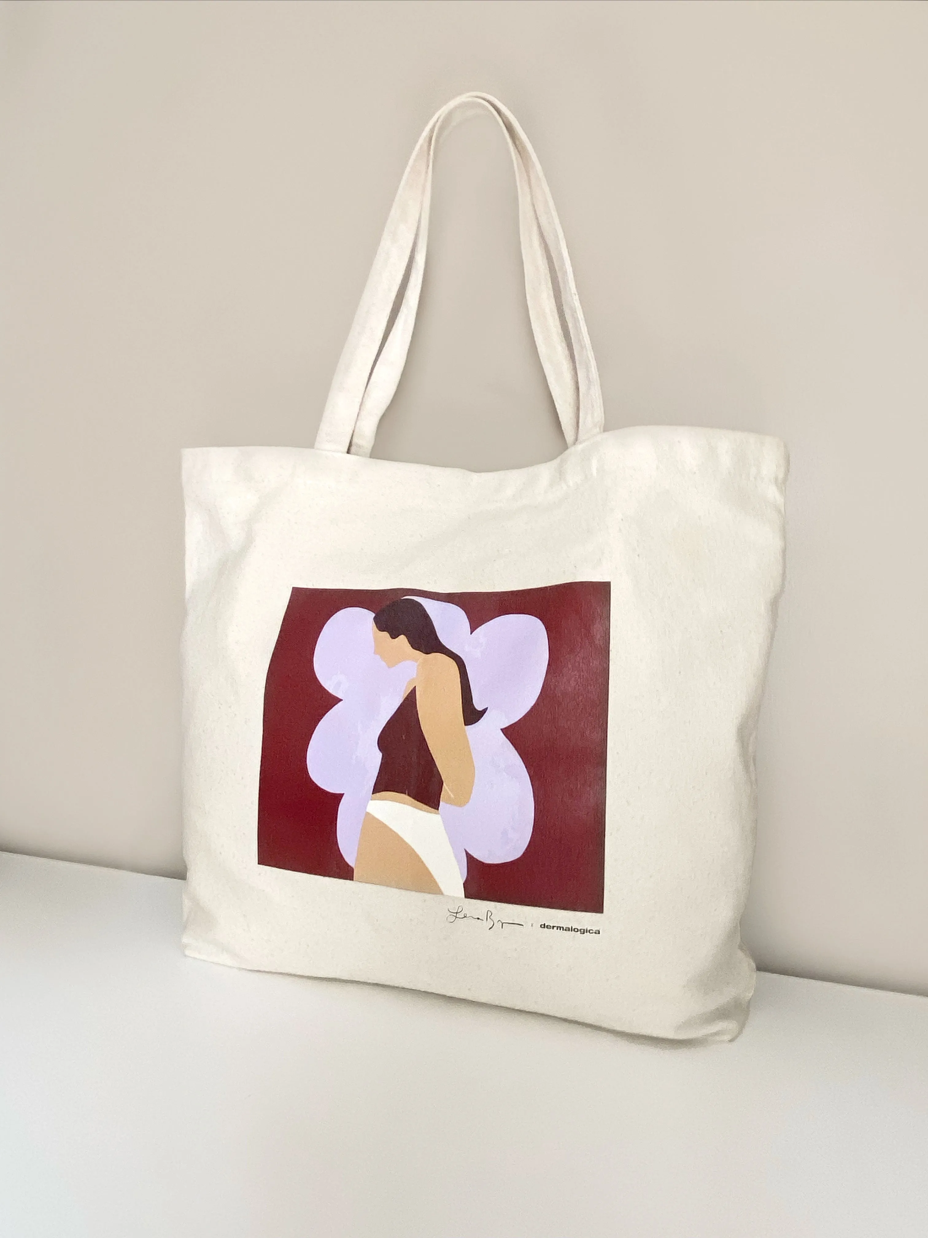 leia bryans x dermalogica tote bag