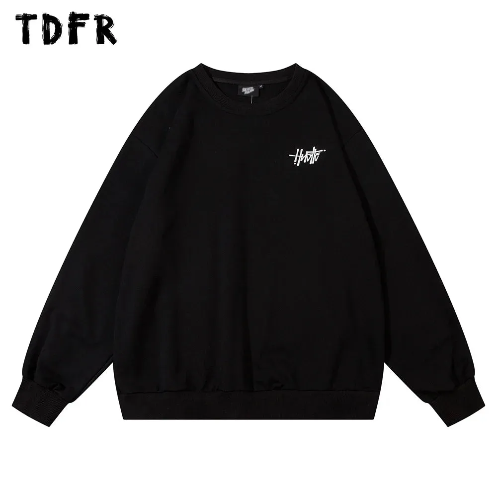 Letter Print Sweatshirts with Long Sleeves - Casual Streetwear