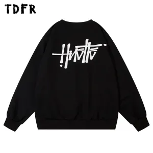 Letter Print Sweatshirts with Long Sleeves - Casual Streetwear