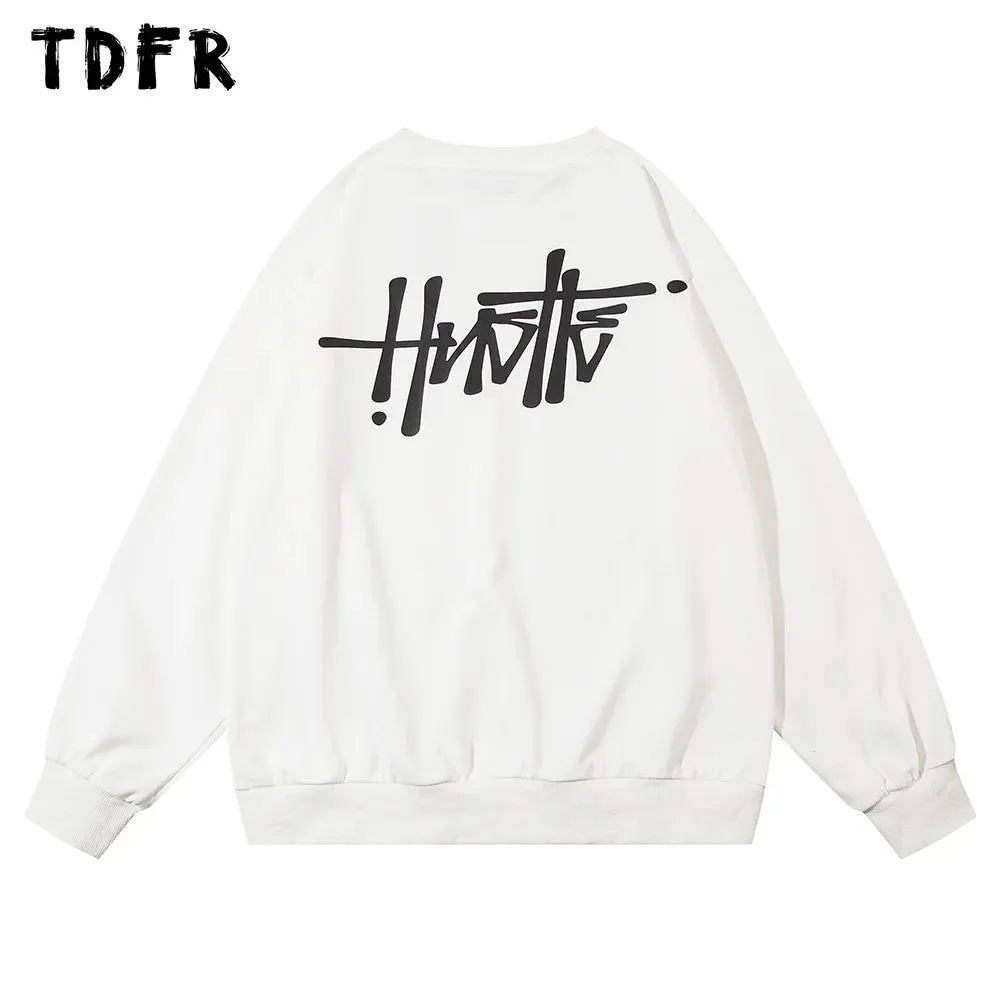 Letter Print Sweatshirts with Long Sleeves - Casual Streetwear