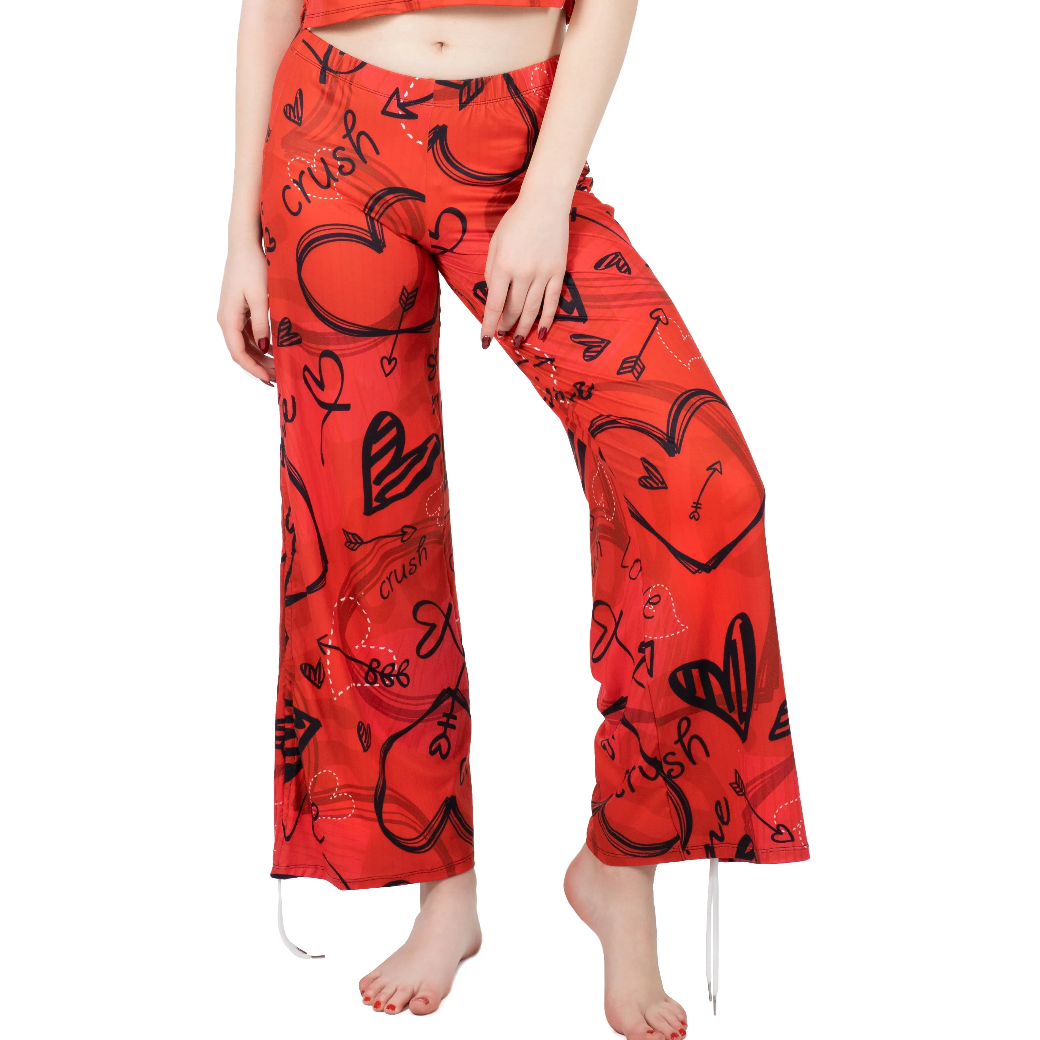 Loungewear Red Heart Doodles (UK Size 8-14)