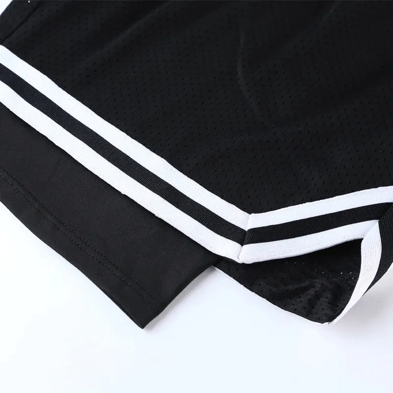 Men's Basketball Double-Laye Shorts With Stripes - SF2167