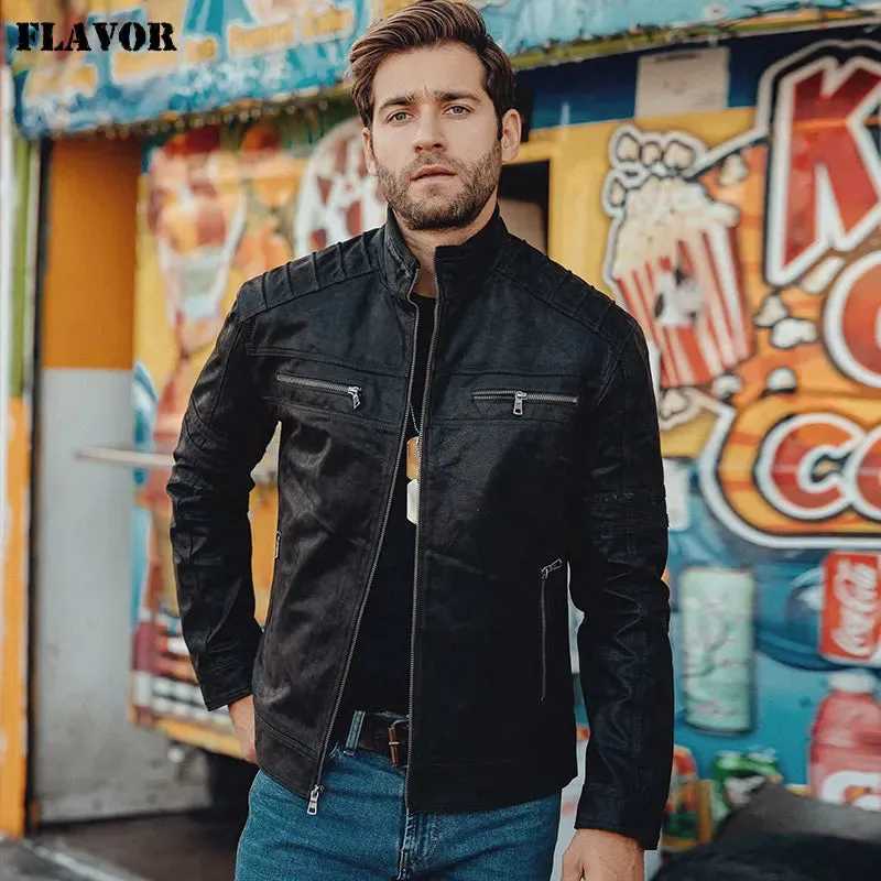 Men's Genuine Pigskin Leather Casual Jacket