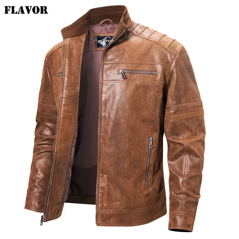 Men's Genuine Pigskin Leather Casual Jacket