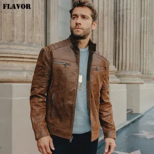 Men's Genuine Pigskin Leather Casual Jacket