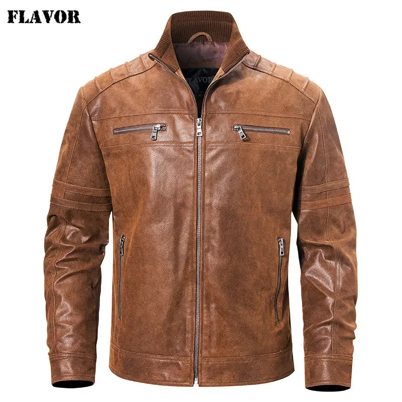 Men's Genuine Pigskin Leather Casual Jacket